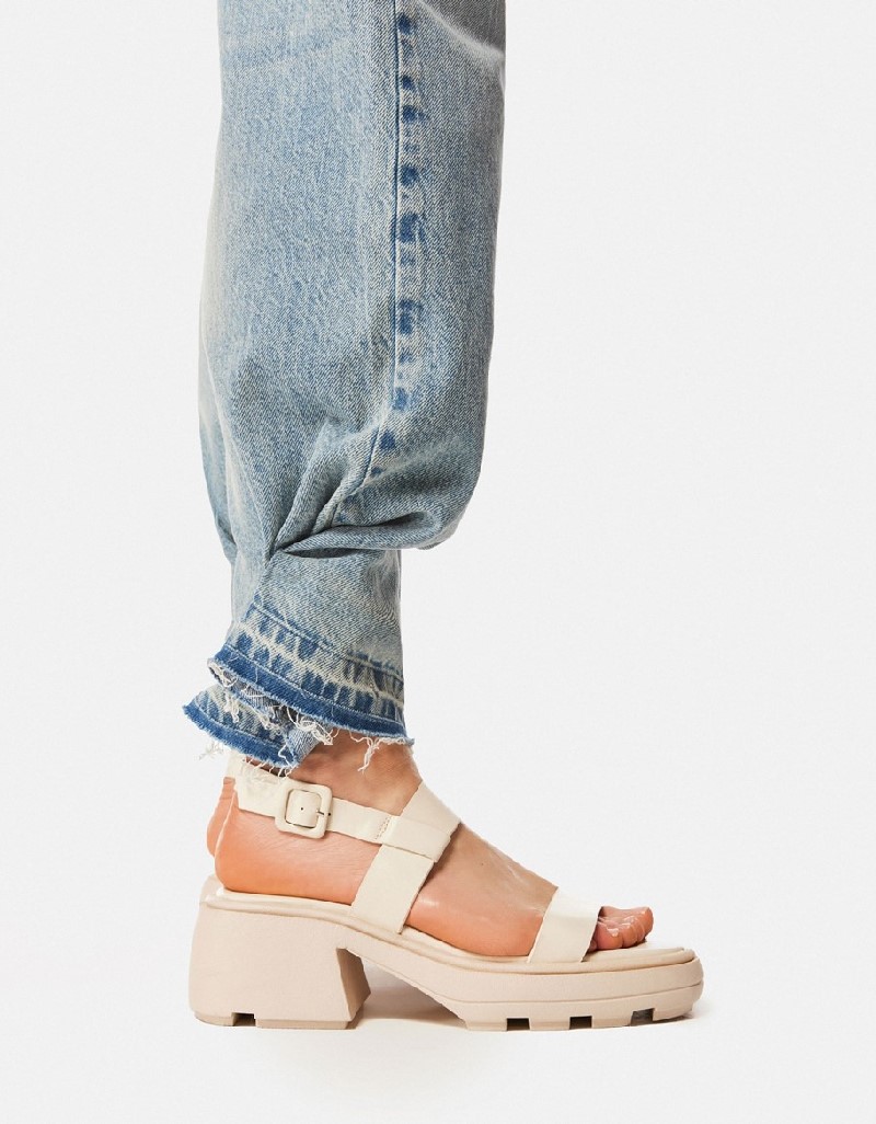 Beige High Heel Sandals
