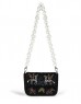 Black Bead Embroidered Chain Strap Bag