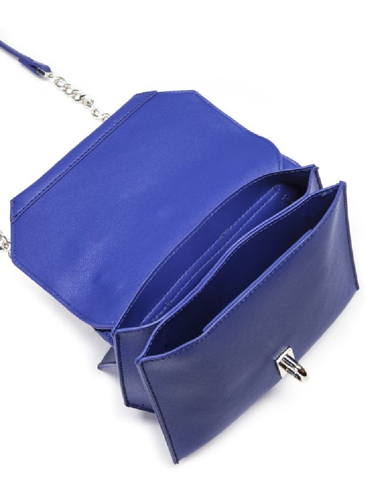 Blue Metal Buckle Handle Bag