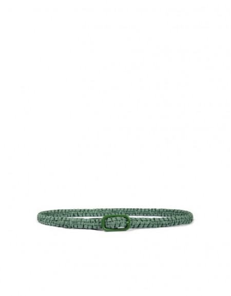Green Buckle Knit Belt