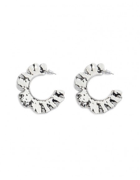 Silver Metal Amorphous Earrings