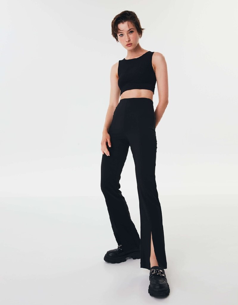 Black Flare Fit Trousers