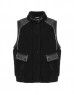 Black Leather Mix Shearling Vest