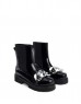 Black High-Sole Boots With Metal Buckle