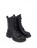Black High Sole Lace Boots
