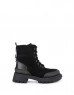 Black Zipper Accessory Lace Boots