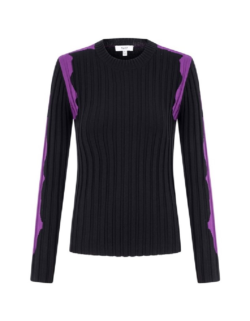 Black Colorblock Sweater