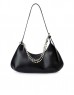 Black  Chain Hanger Baguette Bag