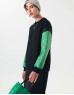 Black Quilted Mix Sweatshirt