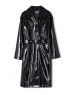 Belted Patent Leather Topcoat