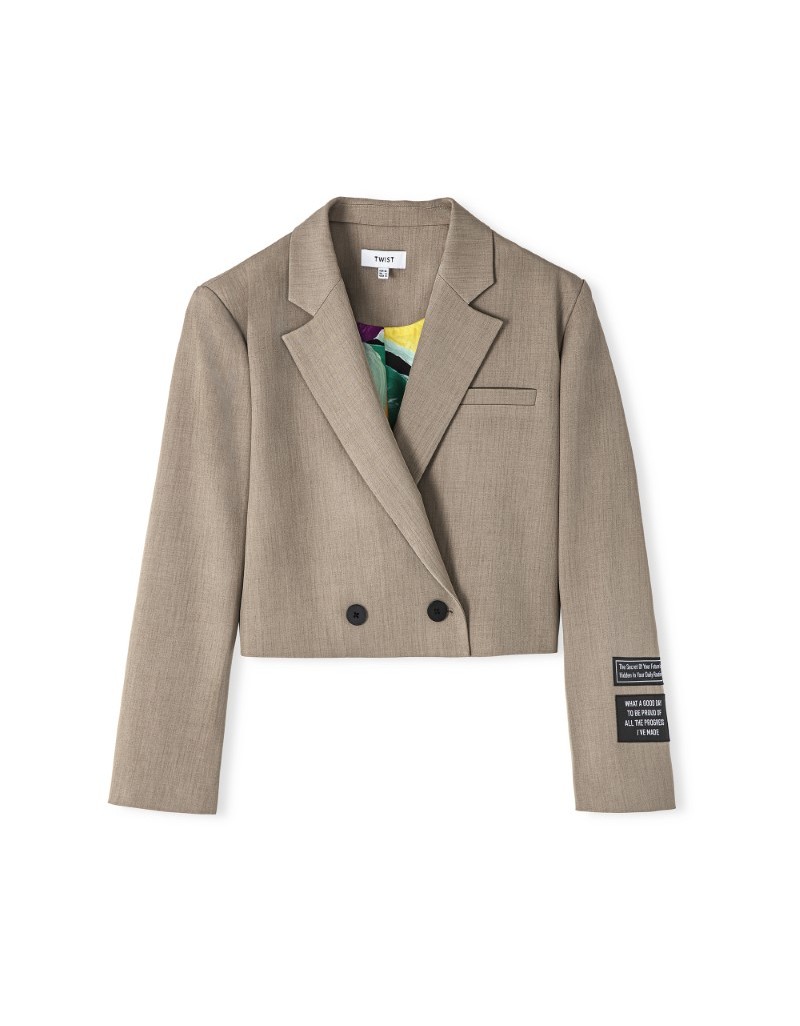 Double Breasted Crop Blazer